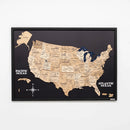 3D Wooden USA Map on Board Gold by Enjoy The Wood