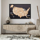 3D Wooden USA Map on Board Gold by Enjoy The Wood