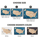 3D Wooden USA Map on Board Gold by Enjoy The Wood