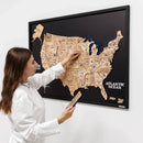 3D Wooden USA Map on Board Gold by Enjoy The Wood