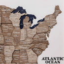 3D Wooden USA Map on Board - Terra by Enjoy The Wood