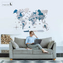 3D Wooden World Map Aqua by Enjoy The Wood