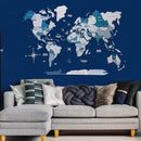 3D Wooden World Map Aqua by Enjoy The Wood