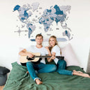 3D Wooden World Map Aqua by Enjoy The Wood
