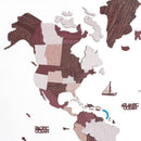 3D Wooden World Map Cappuccino by Enjoy The Wood