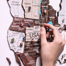 3D Wooden World Map Cappuccino by Enjoy The Wood