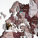 3D Wooden World Map Cappuccino by Enjoy The Wood