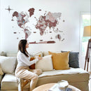 3D Wooden World Map Cappuccino by Enjoy The Wood