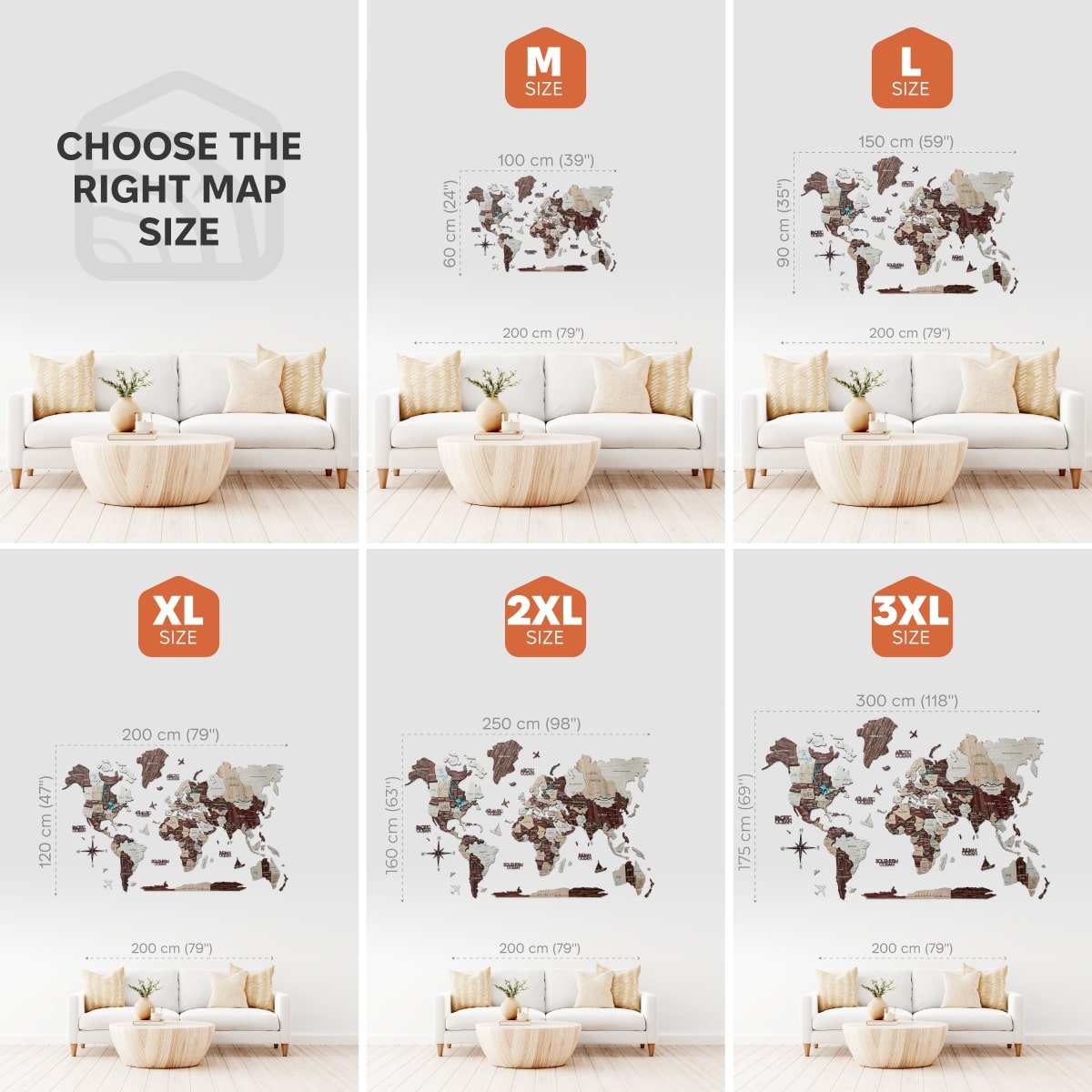 3D Wooden World Map Cappuccino, photo 11 of 16