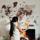 3D Wooden World Map Cappuccino by Enjoy The Wood