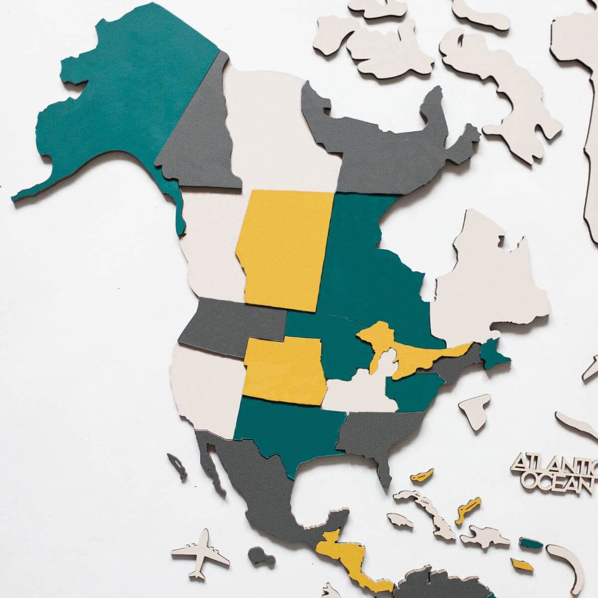 3D Wooden World Map Country, photo 3 of 15