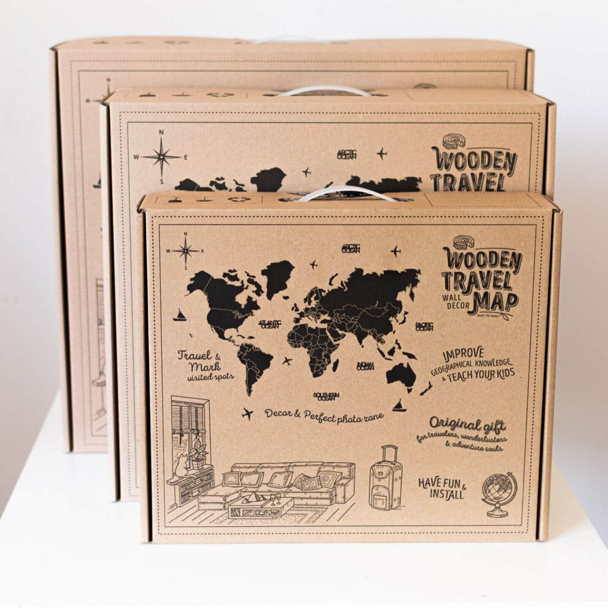 3D Wooden World Map Country, photo 15 of 15