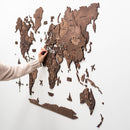 3D Wooden World Map Dark Walnut by Enjoy The Wood