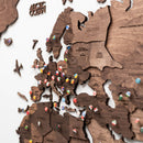 3D Wooden World Map Dark Walnut by Enjoy The Wood