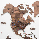 3D Wooden World Map Dark Walnut by Enjoy The Wood