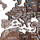3D Wooden World Map Dark Walnut by Enjoy The Wood