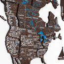 3D Wooden World Map Dark Walnut by Enjoy The Wood