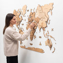 3D Wooden World Map Gold by Enjoy The Wood