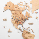 3D Wooden World Map Gold by Enjoy The Wood