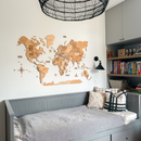 3D Wooden World Map Gold by Enjoy The Wood