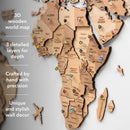 3D Wooden World Map Gold by Enjoy The Wood
