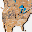 3D Wooden World Map Gold by Enjoy The Wood