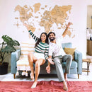 3D Wooden World Map Gold by Enjoy The Wood