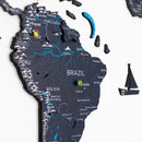 3D Wooden World Map Midnight by Enjoy The Wood