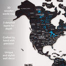 3D Wooden World Map Midnight by Enjoy The Wood