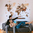 3D Wooden World Map Multicolor by Enjoy The Wood