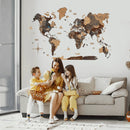 3D Wooden World Map Multicolor by Enjoy The Wood