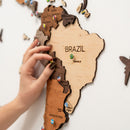 3D Wooden World Map Multicolor by Enjoy The Wood
