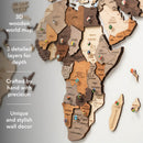 3D Wooden World Map Multicolor by Enjoy The Wood