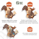 3D Wooden World Map Multicolor by Enjoy The Wood