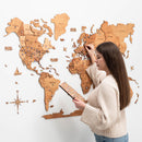 3D Wooden World Map Oak by Enjoy The Wood