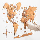 3D Wooden World Map Oak by Enjoy The Wood
