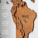 3D Wooden World Map Oak by Enjoy The Wood