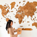 3D Wooden World Map Oak by Enjoy The Wood