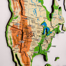 3D Wooden World Map Physical by Enjoy The Wood