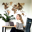 3D Wooden World Map Smokey by Enjoy The Wood