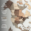3D Wooden World Map Smokey by Enjoy The Wood