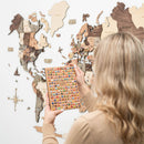 3D Wooden World Map Smokey by Enjoy The Wood