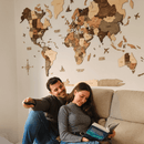 3D Wooden World Map Smokey by Enjoy The Wood