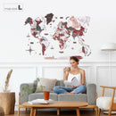 3D Wooden World Map Urban