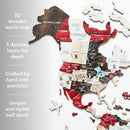 3D Wooden World Map Urban