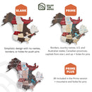 3D Luminous Colored Wooden World Map Urban