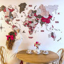 3D Wooden World Map Urban
