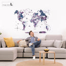 3D Wooden World Map Milky Way