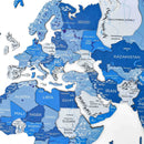3D Wooden World Map Azure