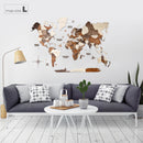 3D Wooden World Map Multicolor (for US only)